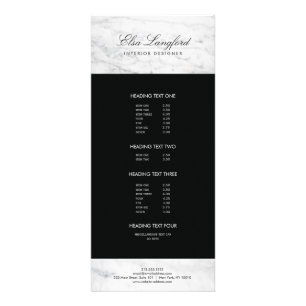 Publicitaire Carte en rack design moderne Marbre blanc