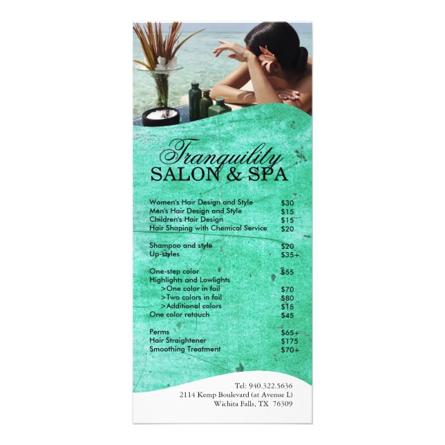 Publicitaire Carte en rack Salon et Spa (Devant)