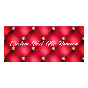 Publicitaire Carte en rack Tufack Red Gold Gemstone et texte pe