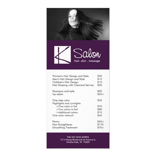 Publicitaire Carte faite sur commande de support de salon (Devant)