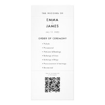 Carte minimaliste moderne de mariage | Code QR