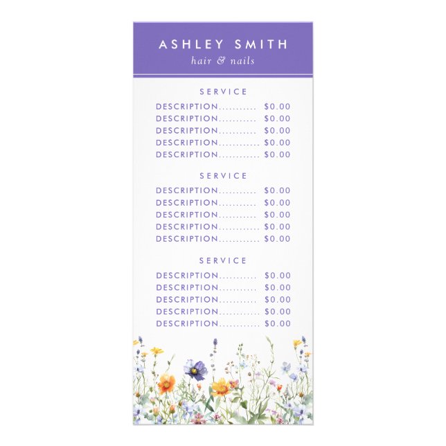 Publicitaire Carte rack fleur sauvage (Devant)