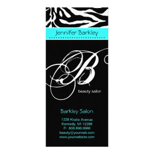 Publicitaire Carte Rack Zebra Beauty Salon Spa Turquoise Blue