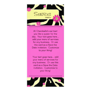 Publicitaire Carte Rack Zebra Daisy Floron Spa Jaune rose