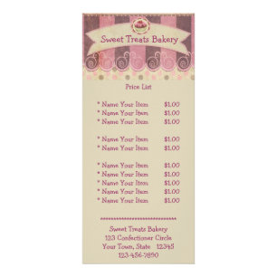 Publicitaire Carte rose et mauve de support de petit gâteau