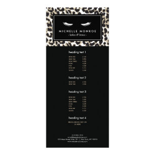 Publicitaire Eyelashes avec carte rack Empreinte de léopard