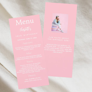 Publicitaire rose blanc photo amusement faits carte d'anniversa