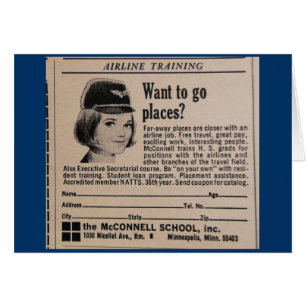 Publicité vintage d'hôtesse