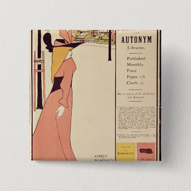 Publicity poster for 'The Yellow Book' 2 Inch Square Button (Front)