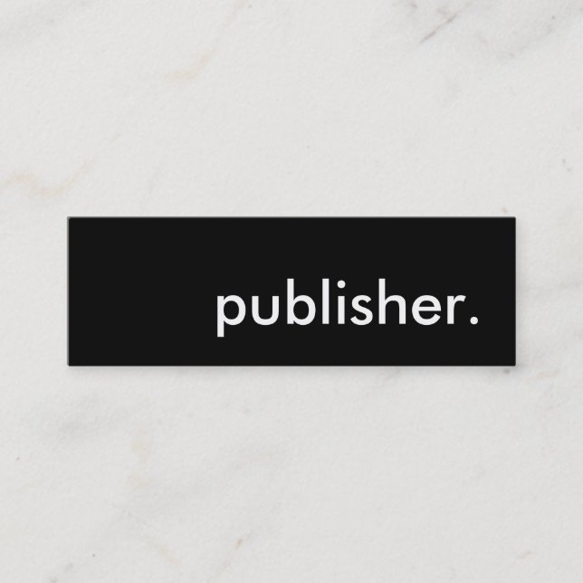 publisher. mini business card (Front)