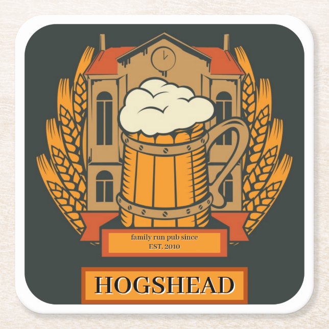 Pubs, Bars Beer Square Mat Coaster (Front)