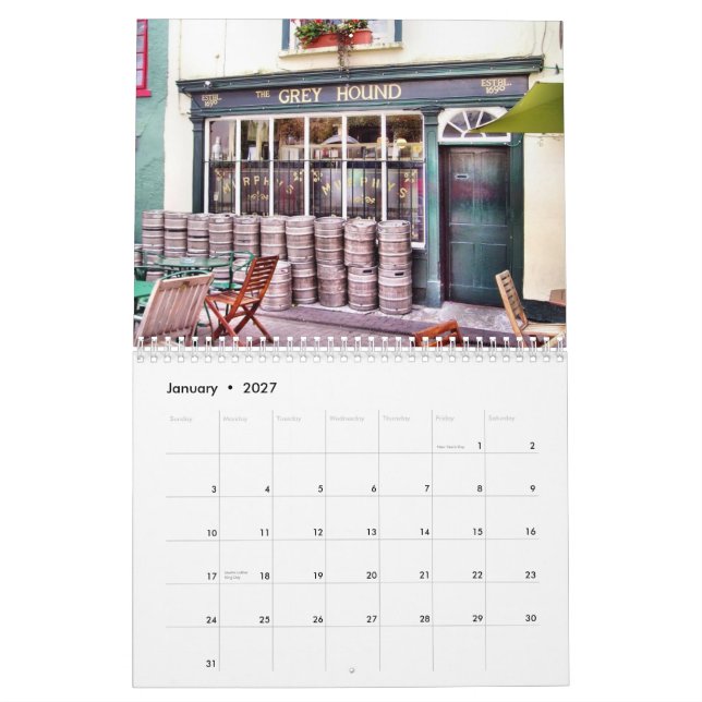 Pubs de calendrier de l'Irlande (Jan 2027)