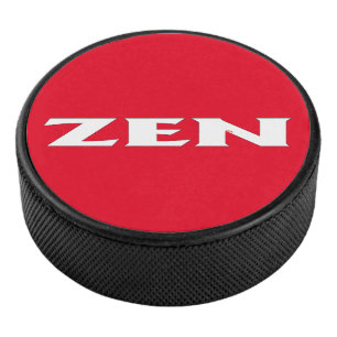 Puce de hockey rouge blanc Zen