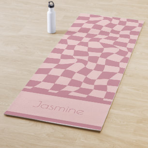 Puce Pink Checkered Yoga Mat