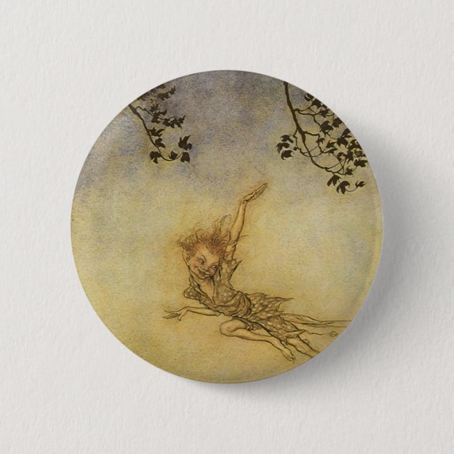 Puck, A Sprite by Arthur Rackham 2 Inch Round Button (Front)