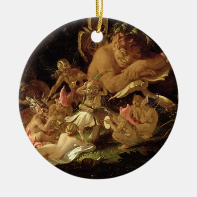 Puck and Fairies, from 'A Midsummer Night's Dream' Ceramic Ornament (Front)