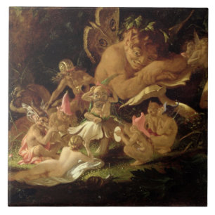 Puck and Fairies, from 'A Midsummer Night's Dream' Tile