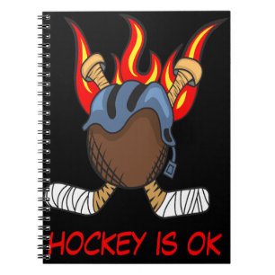Puck and Stick in Flames, Hockey is OK, Sport Notebook