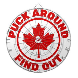 Puck Around & Find Out Canadian Maple Leaf Dartboard