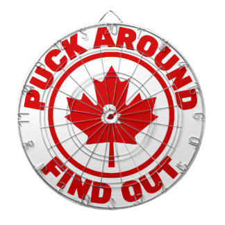 Puck Around & Find Out Canadian Maple Leaf Dartboard