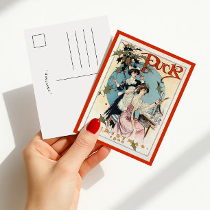 Puck Christmas 1908 Postcard