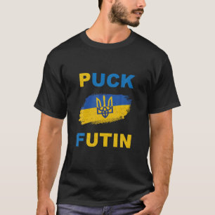 Puck Futin Funny I Stand With Ukraine Ukrainian Lo T-Shirt