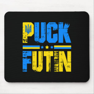 Puck Futin Gift Tee Ukrainian Flag Lover Mouse Pad