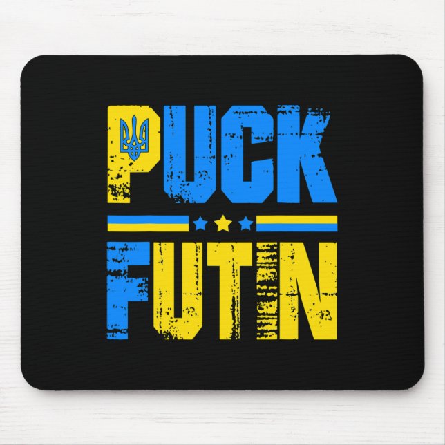 Puck Futin Gift Tee Ukrainian Flag Lover  Mouse Pad (Front)
