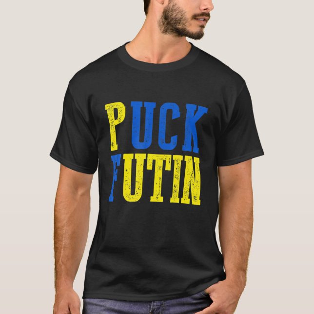 Puck Futin Meme I Stand With Ukraine Support Ukrai T-Shirt (Front)