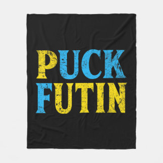 Puck Futin Stand With Ukraine Puck Futin Stand Ukr Fleece Blanket