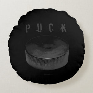 PUCK (Hockey) Round Pillow