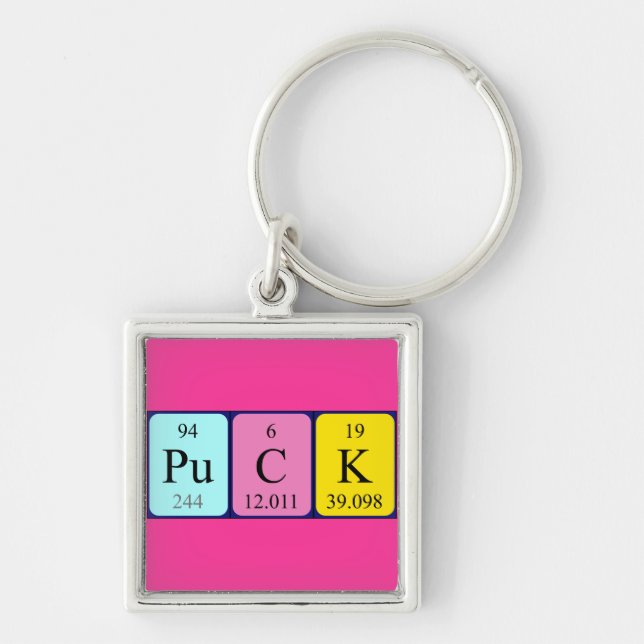 Puck periodic table name keyring (Front)