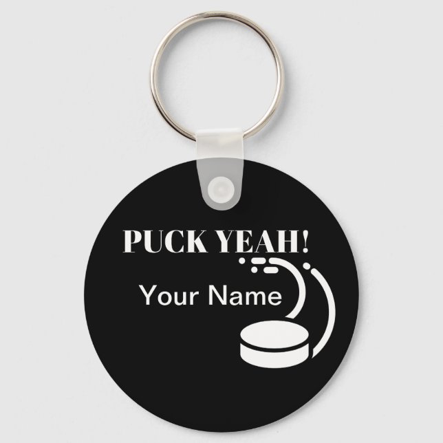 Puck Yeah Hockey Keychain (Front)