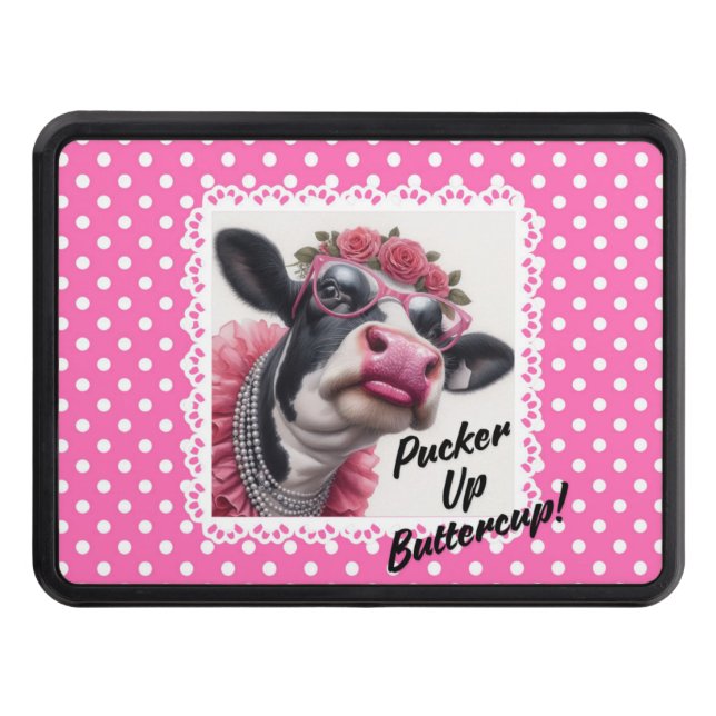 Pucker Up Buttercup! Trailer Hitch Cover (Front)