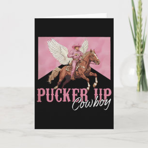 Pucker Up Cupid Cowboy Valentine Day Western Valen Card