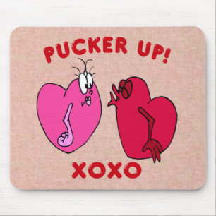 Pucker Up  Valentine Hearts Mouse Pad