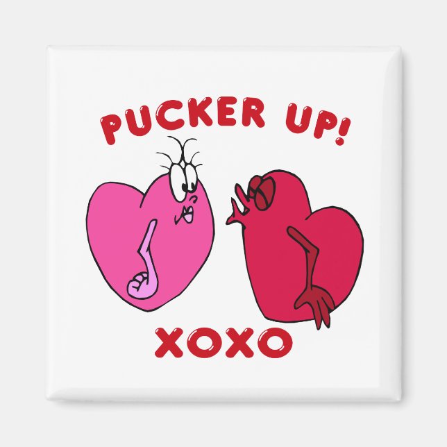 Pucker Valentine Hearts Magnet (Devant)
