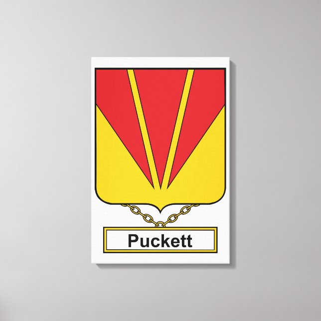 Puckett Family Crest Canvas Print (Front)