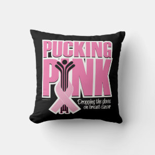 Pucking Pink (Hockey) Throw Pillow