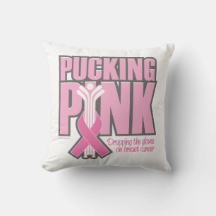 Pucking Pink (Hockey) Throw Pillow
