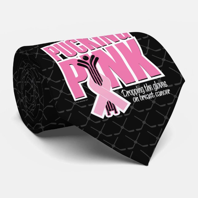 Pucking Pink (Hockey) Tie (Rolled)