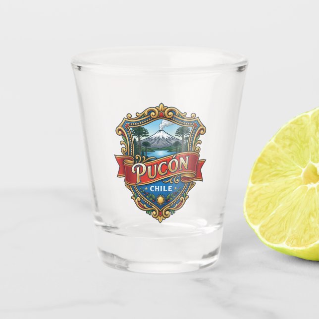 Pucón Chile Shot Glass (Front)
