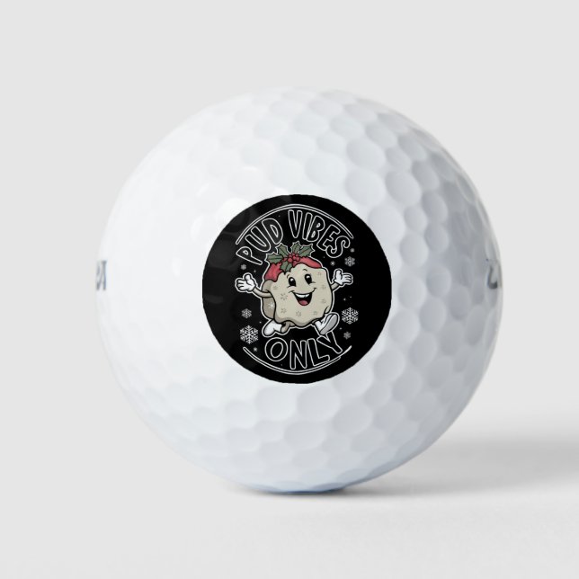 Pud Vibes Only Funny Christmas  Golf Balls (Front)