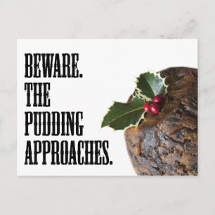 Pudding de Noël sur le pinceau, drôle de carte