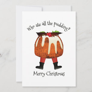 Pudding Humour Merry Christmas Holiday Card