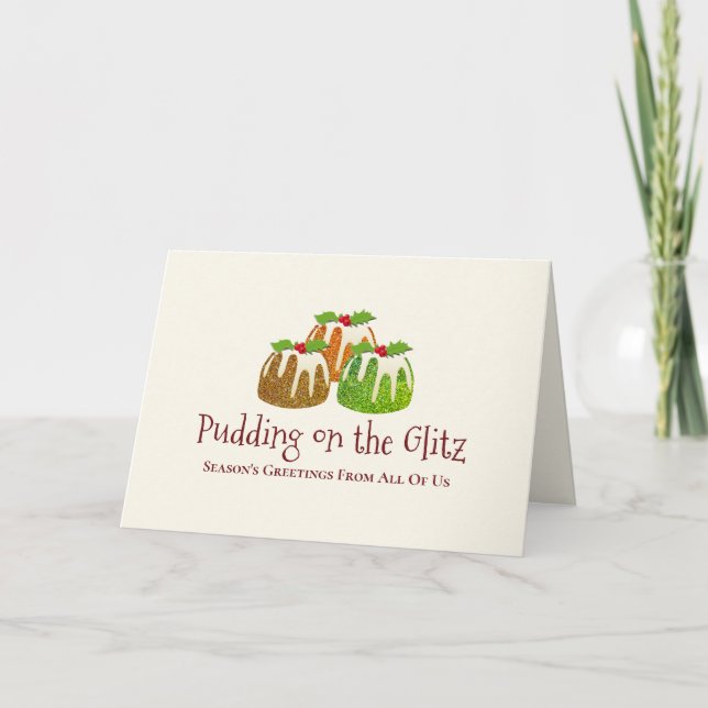 PUDDING ON THE GLITZ | Business Christmas Holiday Card (Front)