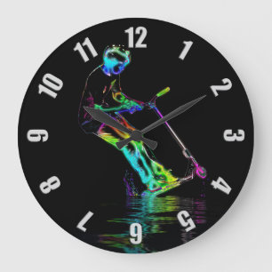 Puddle Jumping - Scooter Champ Large Clock