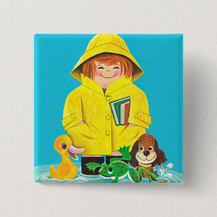 Puddles of Fun 2 Inch Square Button
