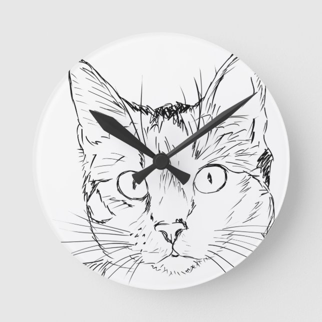 Puddy Cat Round Clock (Front)