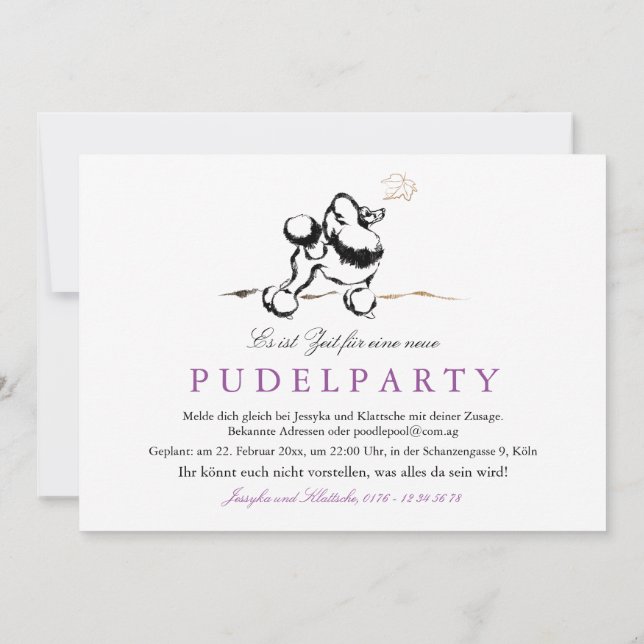 Pudelparty Invitation (Back)